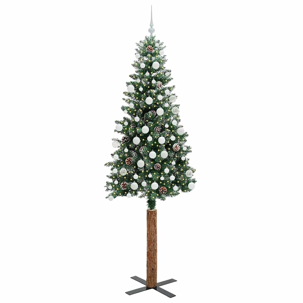 Albero di Natale snodato con 300 LED Verde e Bianco 210 cm 3394915