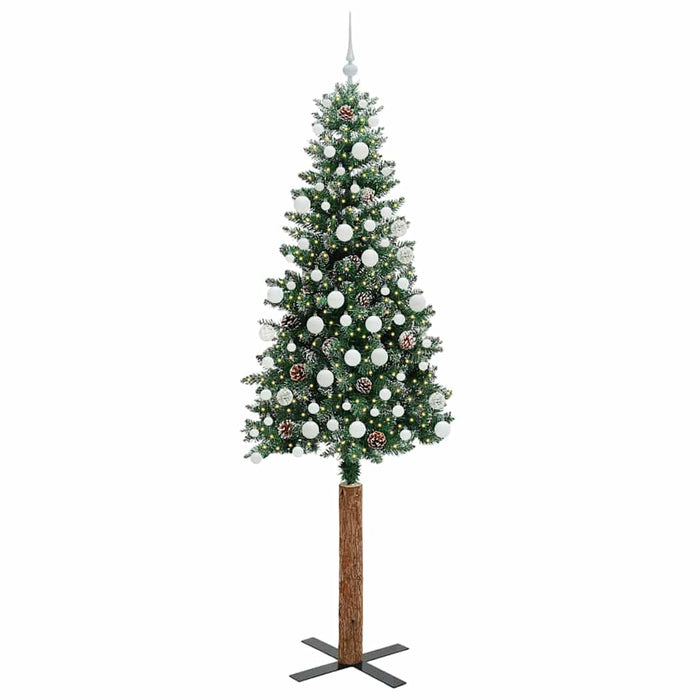 Albero di Natale snodato con 300 LED Verde e Bianco 210 cm 3394915