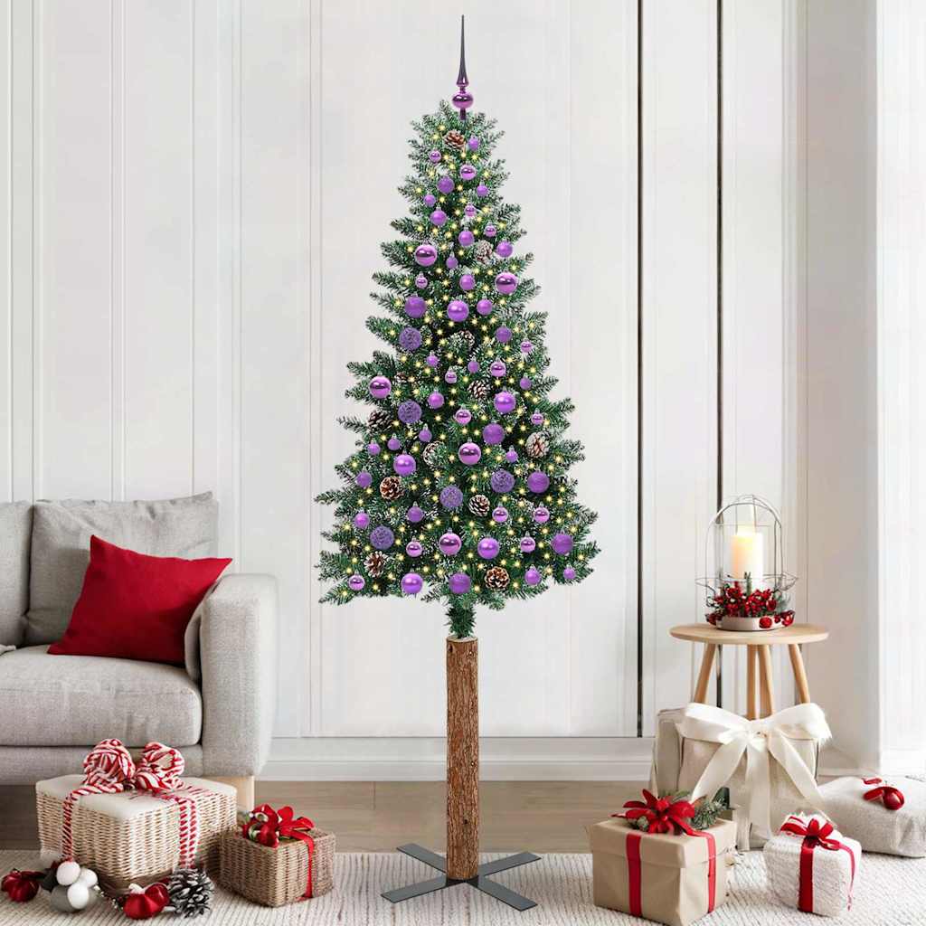 Albero di Natale snodato con 300 LED Verde e Bianco 210 cm 3394918