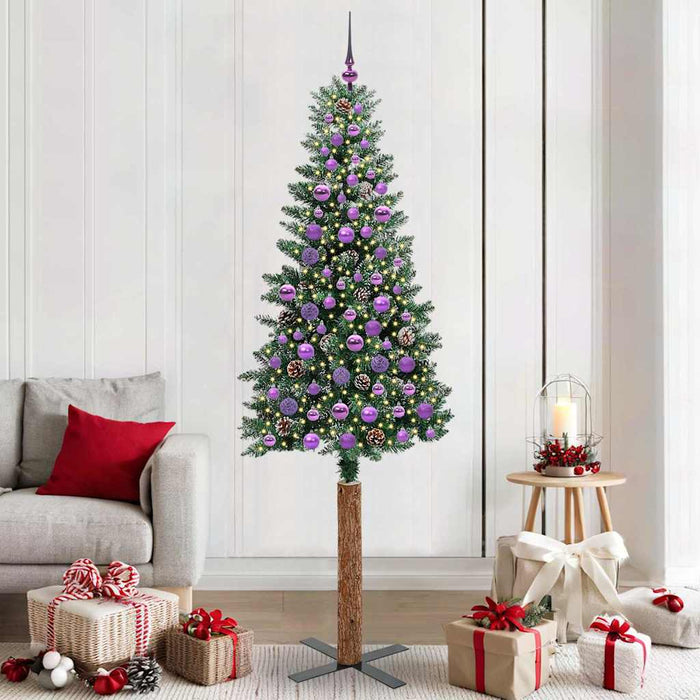 Albero di Natale snodato con 300 LED Verde e Bianco 210 cm 3394918