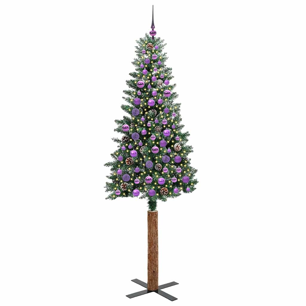 Albero di Natale snodato con 300 LED Verde e Bianco 210 cm 3394918