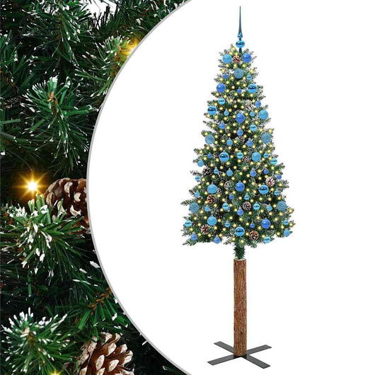 Albero di Natale snodato con 300 LED Verde e Bianco 210 cm 3394919