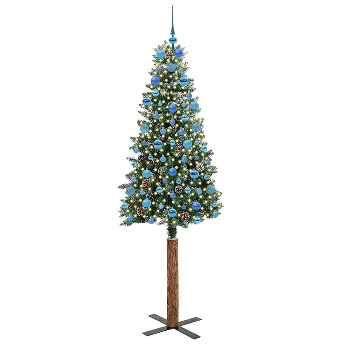 Albero di Natale snodato con 300 LED Verde e Bianco 210 cm 3394919