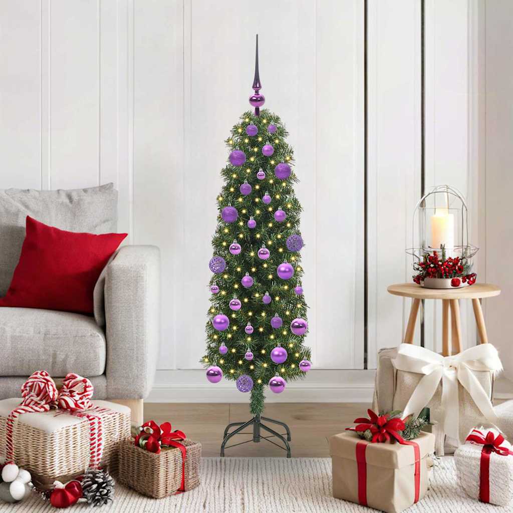 Albero di Natale Artificiale-Albero Natalizio con 150 LED Verde 120 cm 599307