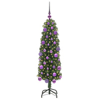 Albero di Natale Artificiale-Albero Natalizio con 150 LED Verde 120 cm 599307