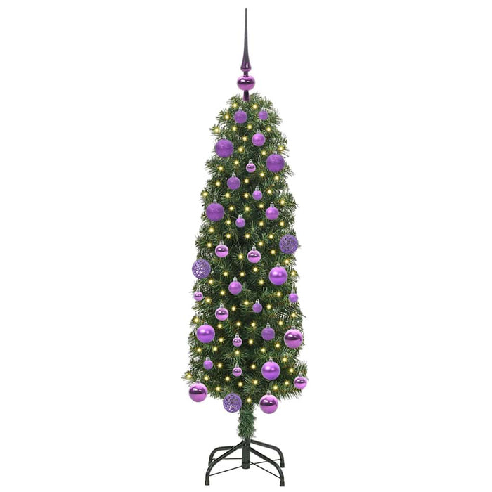 Albero di Natale Artificiale-Albero Natalizio con 150 LED Verde 120 cm 599307