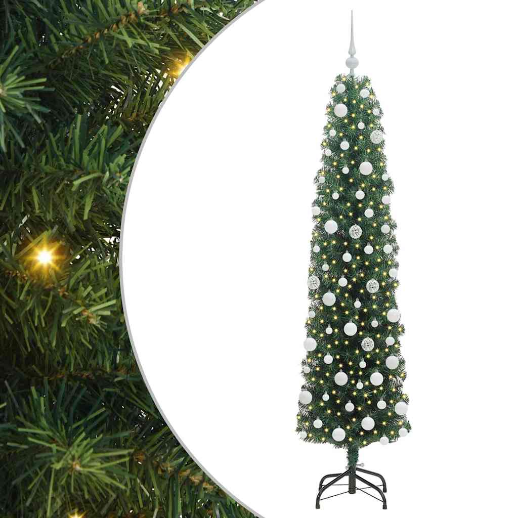 Albero di Natale Artificiale-Albero Natalizio con 300 LED Verde 180 cm 269144