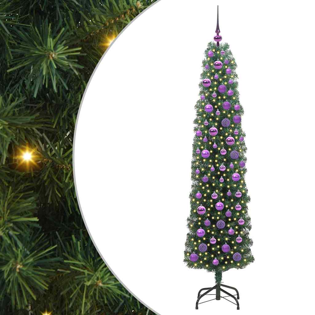 Albero di Natale Artificiale-Albero Natalizio con 300 LED Verde 180 cm 812745