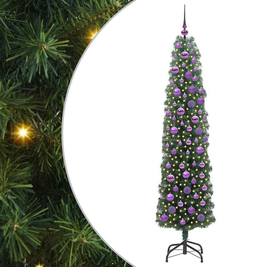 Albero di Natale Artificiale-Albero Natalizio con 300 LED Verde 180 cm 812745