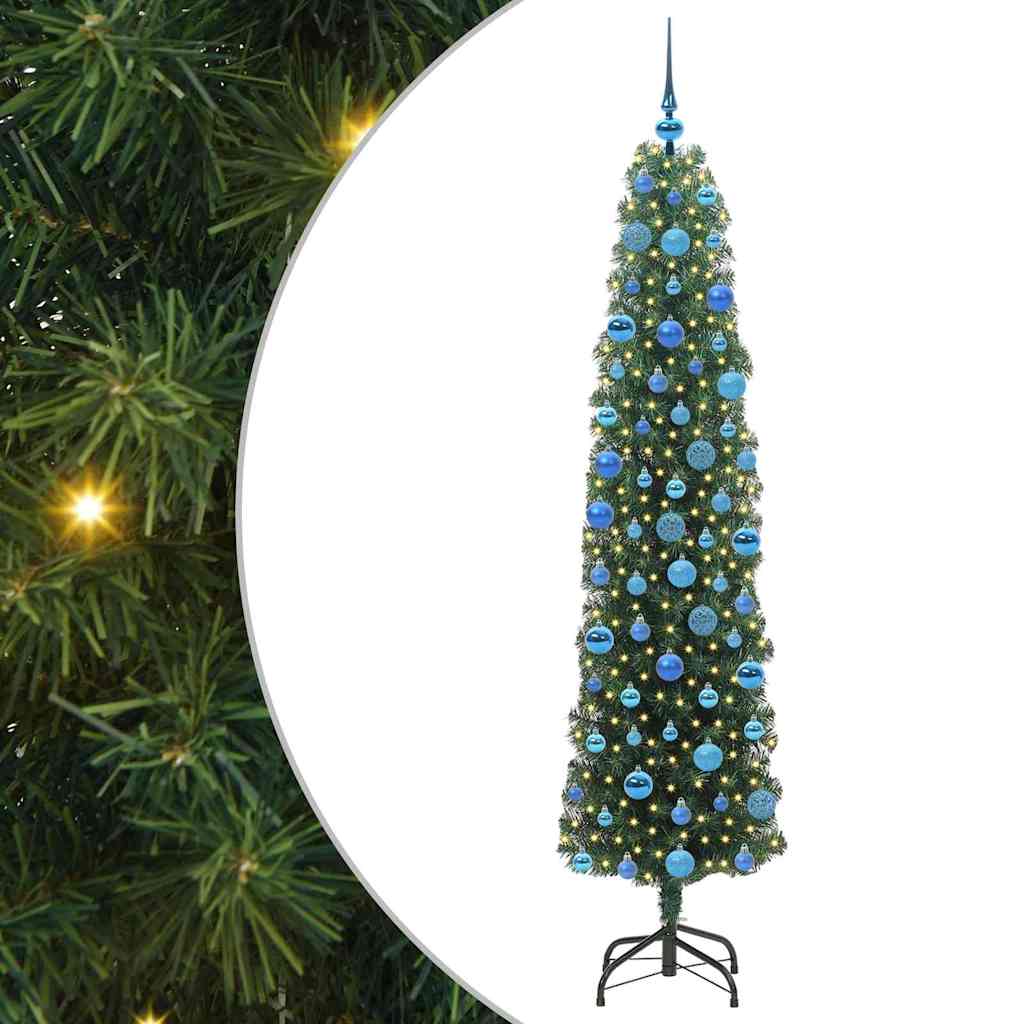 Albero di Natale Artificiale-Albero Natalizio con 300 LED Verde 180 cm 491828