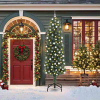 Albero di Natale pieghevole 300 LED e Set di Palline Verde 210 cm 3394955