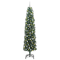 Albero di Natale pieghevole 300 LED e Set di Palline Verde 210 cm 3394955