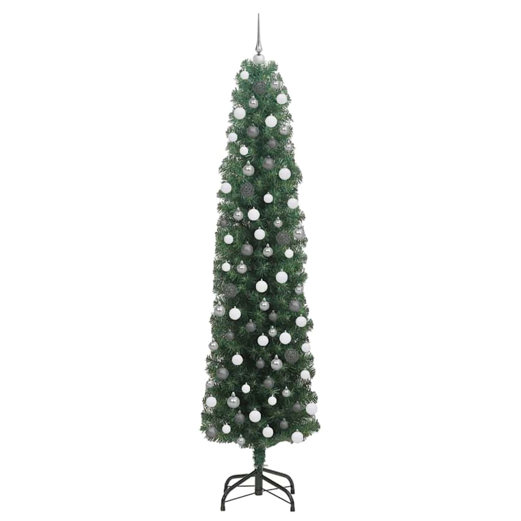 Albero di Natale pieghevole 300 LED e Set di Palline Verde 210 cm 3394955