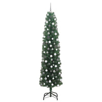 Albero di Natale pieghevole 300 LED e Set di Palline Verde 210 cm 3394955