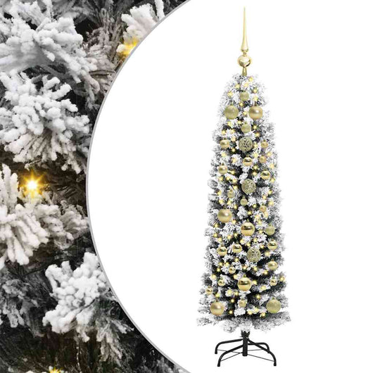 Albero di Natale Artificiale-Albero Natalizio con 150 LED Verde 150 cm 194348