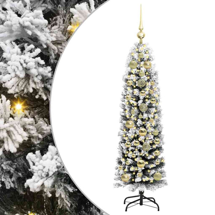 Albero di Natale Artificiale-Albero Natalizio con 150 LED Verde 150 cm 194348