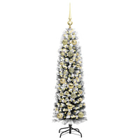 Albero di Natale Artificiale-Albero Natalizio con 150 LED Verde 150 cm 194348