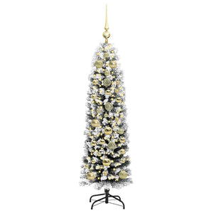 Albero di Natale Artificiale-Albero Natalizio con 150 LED Verde 150 cm 194348