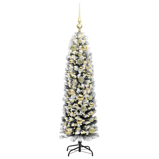 Albero di Natale Artificiale-Albero Natalizio con 150 LED Verde 150 cm 194348