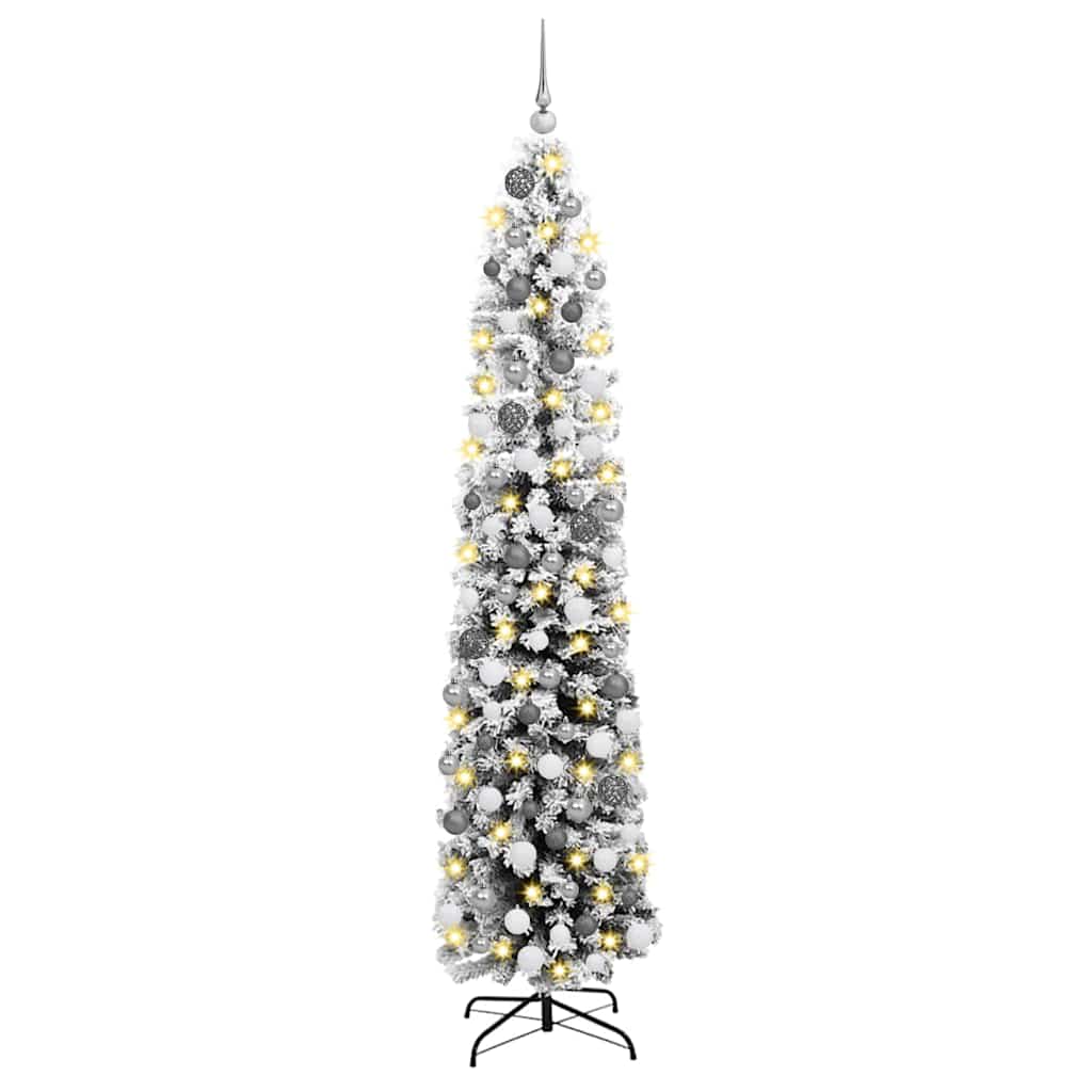 Albero di Natale  300 LED & Set di Palline & Neve Finta Verde 180 cm 3395017