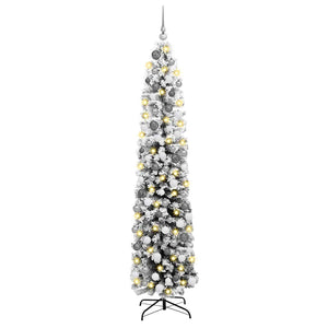 Albero di Natale  300 LED & Set di Palline & Neve Finta Verde 180 cm 3395017