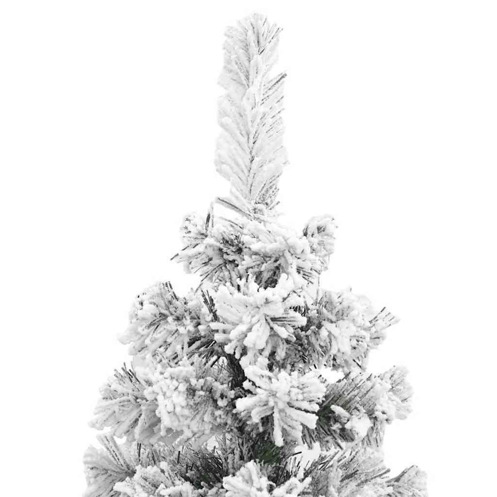 Albero di Natale Slim 300 LED e Neve Finta Verde 240 cm 3395040