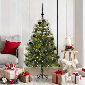 Albero di Natale artificiale pieghevole con coni Verde 150 cm 3395081