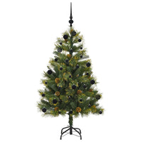 Albero di Natale artificiale pieghevole con coni Verde 150 cm 3395081