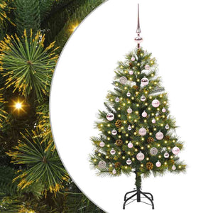 Albero di Natale artificiale pieghevole con coni Verde 150 cm 3395082