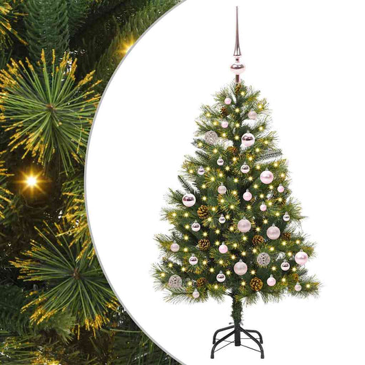 Albero di Natale artificiale pieghevole con coni Verde 150 cm 3395082