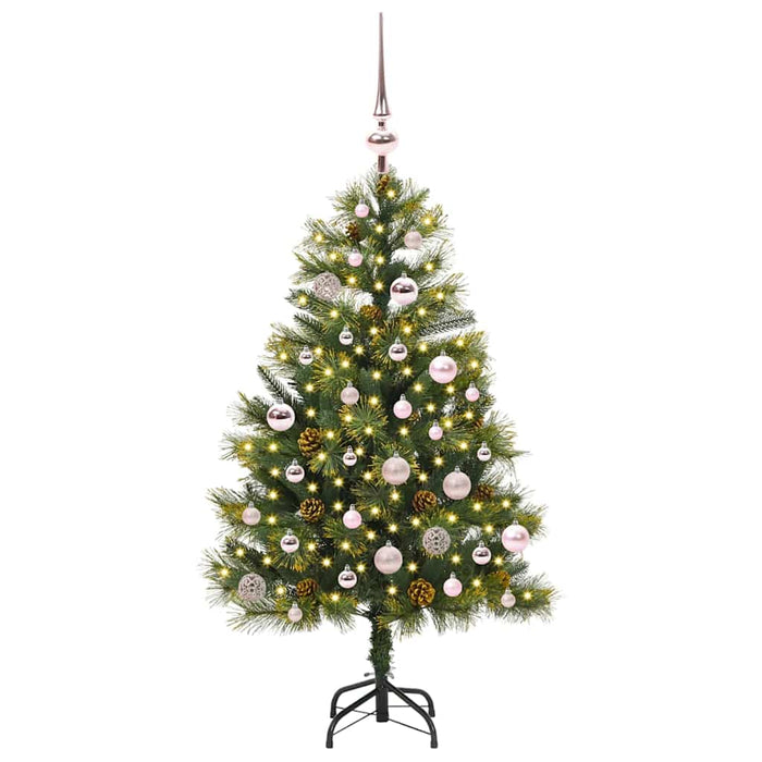 Albero di Natale artificiale Pieghevole-Albero Natalizio con coni Verde 150 cm 691539
