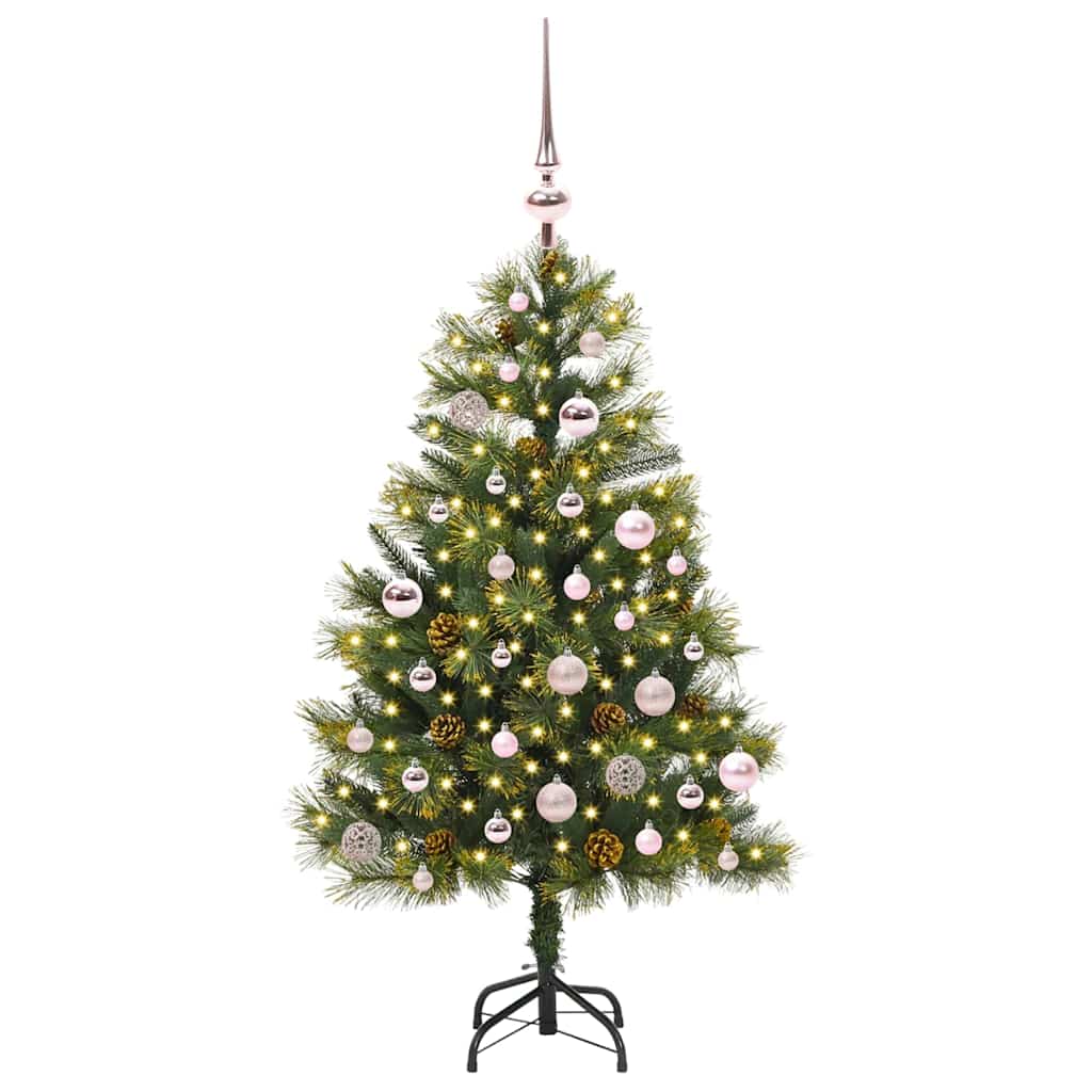 Albero di Natale artificiale pieghevole con coni Verde 150 cm 3395082