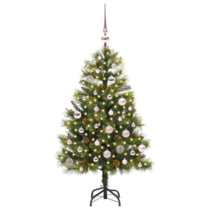 Albero di Natale artificiale pieghevole con coni Verde 150 cm 3395082
