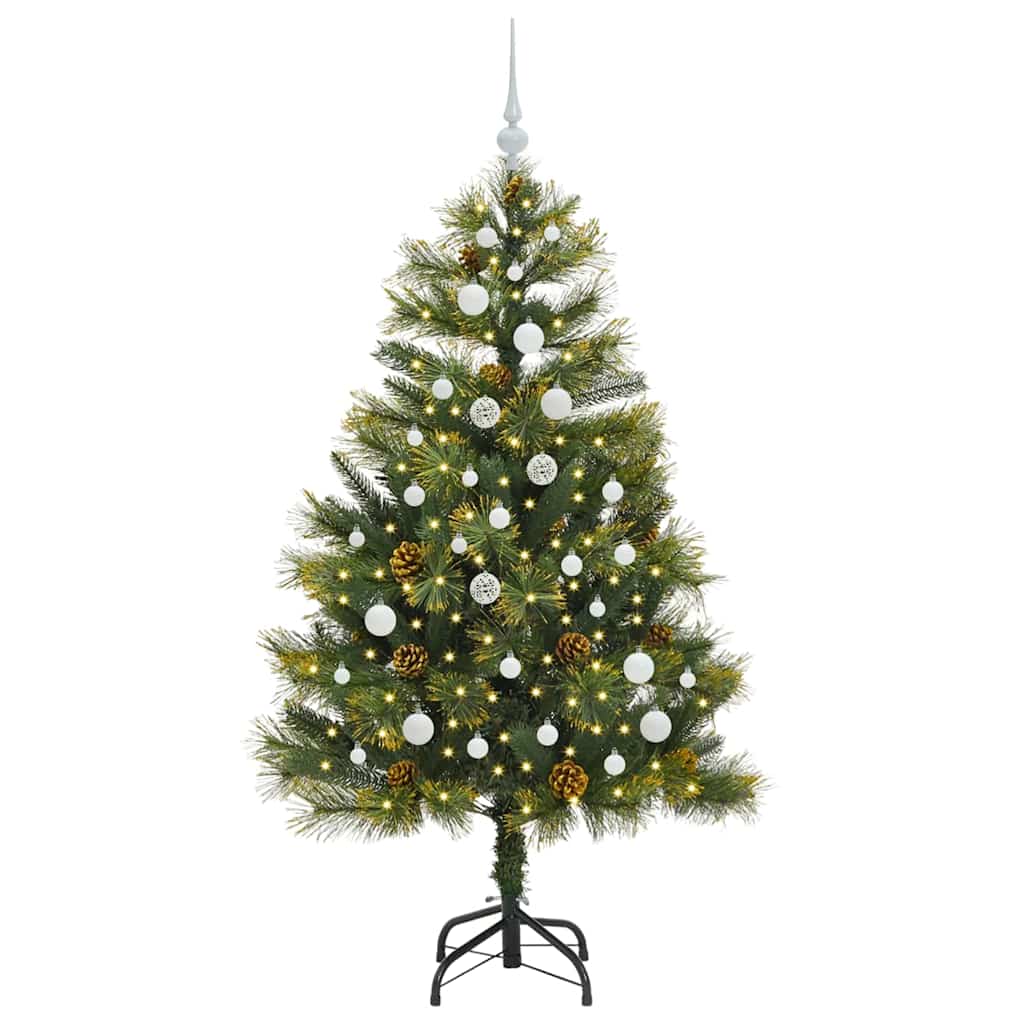 Albero di Natale artificiale pieghevole con coni Verde 150 cm 3395083