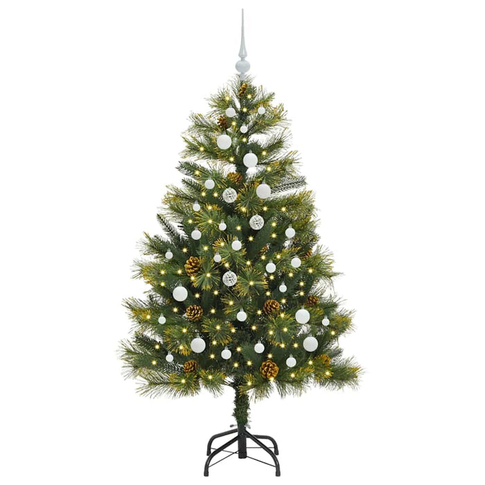 Albero di Natale artificiale pieghevole con coni Verde 150 cm 3395083