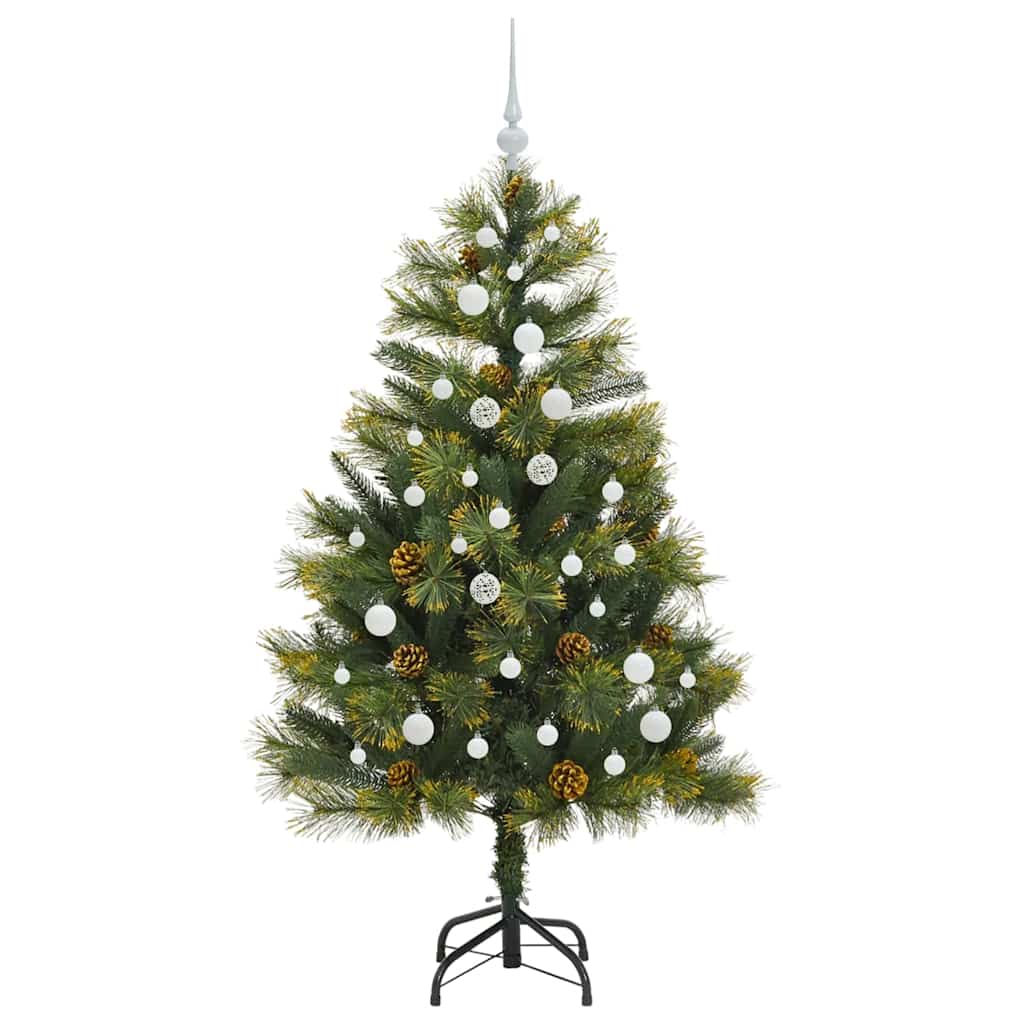 Albero di Natale artificiale pieghevole con coni Verde 150 cm 3395083