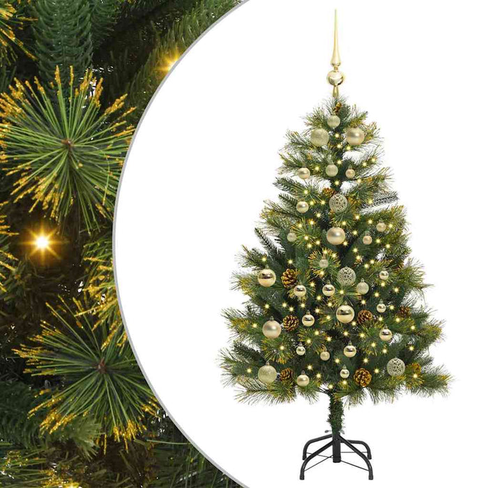 Albero di Natale artificiale Pieghevole-Albero Natalizio con coni Verde 150 cm 392036