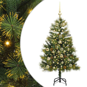 Albero di Natale artificiale pieghevole con coni Verde 150 cm 3395084