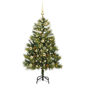 Albero di Natale artificiale pieghevole con coni Verde 150 cm 3395084