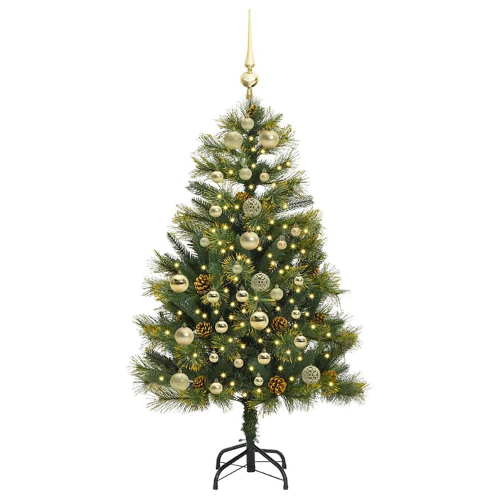 Albero di Natale artificiale pieghevole con coni Verde 150 cm 3395084