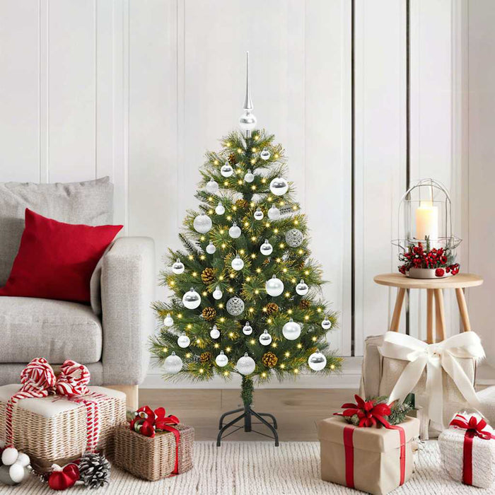 Albero di Natale artificiale pieghevole con coni Verde 150 cm 3395085