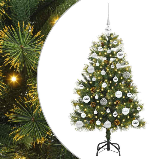 Albero di Natale artificiale pieghevole con coni Verde 150 cm 3395085