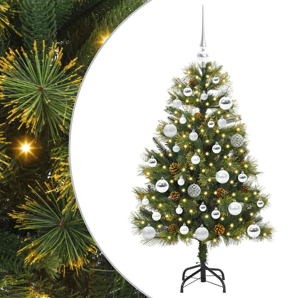 Albero di Natale artificiale Pieghevole-Albero Natalizio con coni Verde 150 cm 402304