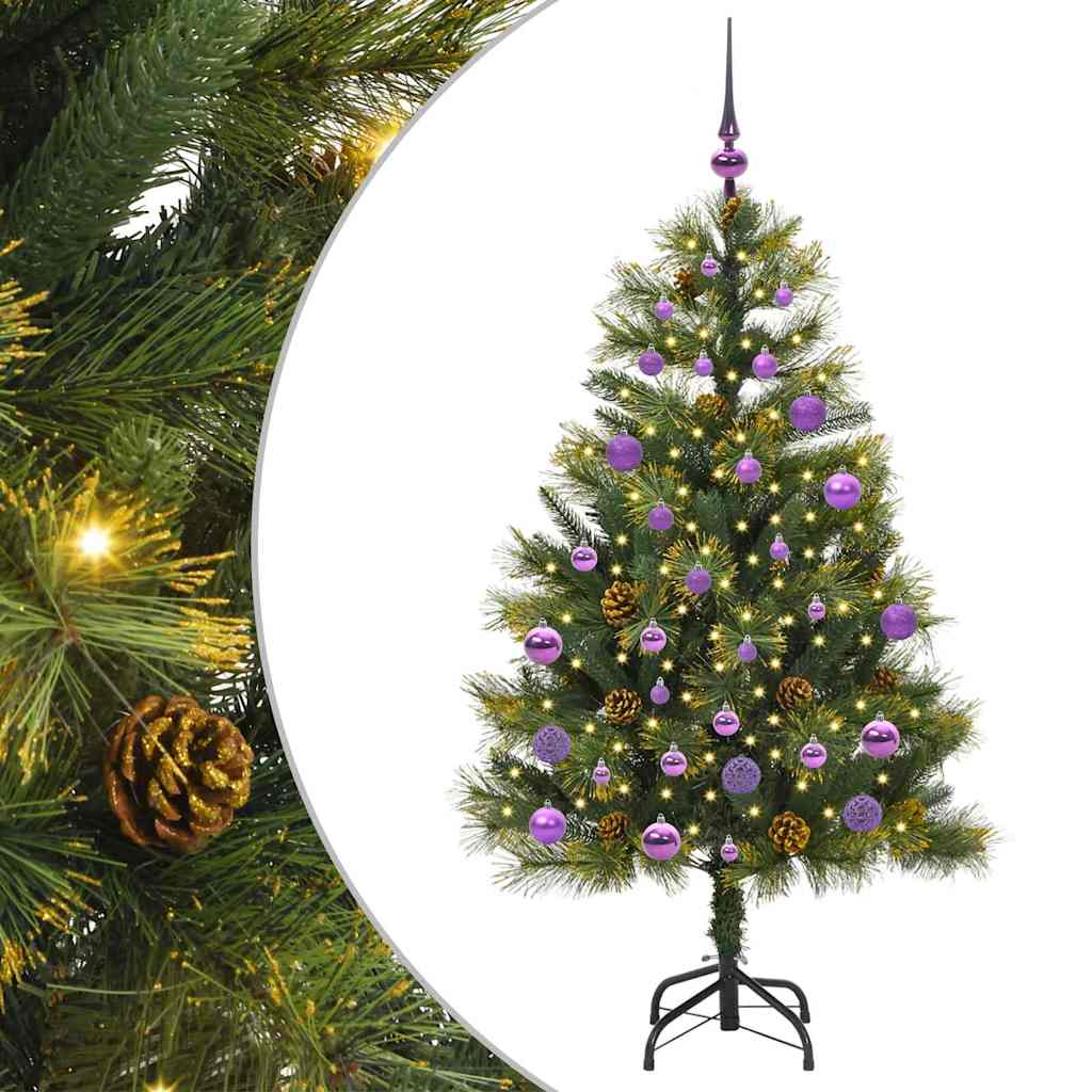 Albero di Natale artificiale Pieghevole-Albero Natalizio con coni Verde 150 cm 690322