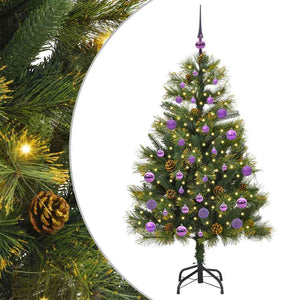 Albero di Natale artificiale Pieghevole-Albero Natalizio con coni Verde 150 cm 690322