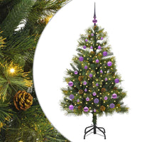 Albero di Natale artificiale pieghevole con coni Verde 150 cm 3395086