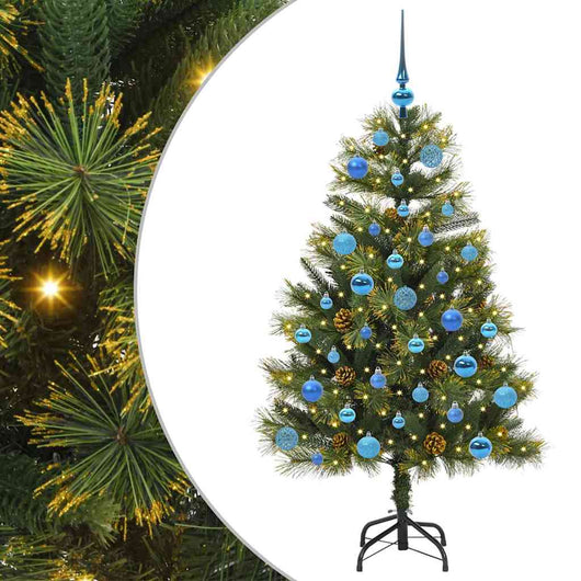 Albero di Natale artificiale pieghevole con coni Verde 150 cm 3395087