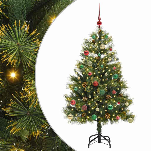 Albero di Natale artificiale Pieghevole-Albero Natalizio con coni Verde 150 cm 988533