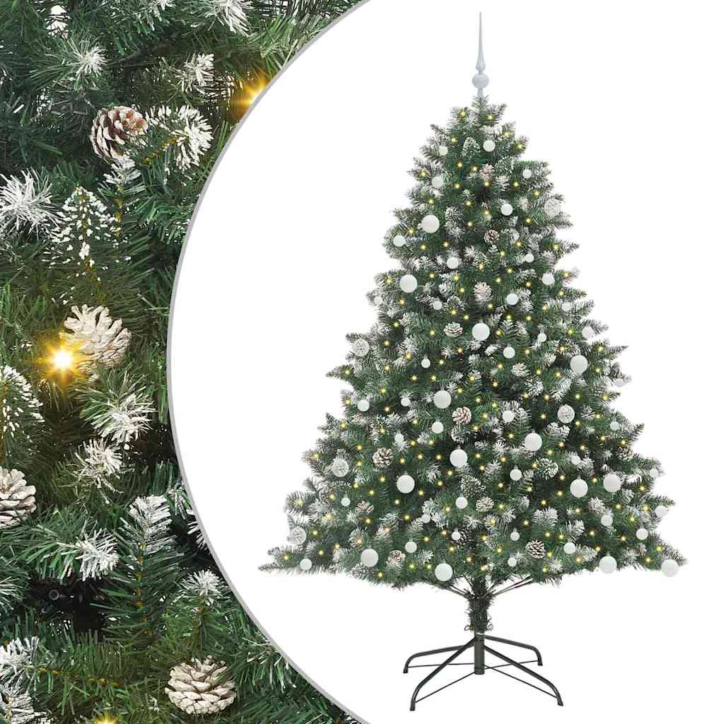 Albero di Natale Artificiale-Albero Natalizio con 300 LED Verde 180 cm 646077