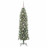 Albero di Natale Artificiale Sottile Verde e bianco 150 cm 3395283